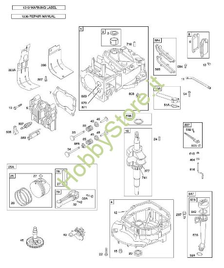 C - Albero a camme, albero motore, cilindro, coppa motore, lubrificazione, gruppo pistone, valvole B&S - 12 €¦ 126T02-3281-B1 brand Stihl